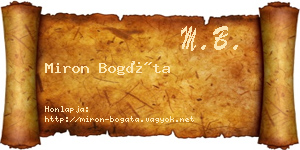Miron Bogáta névjegykártya